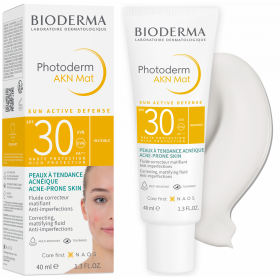 BIODERMA PHOTODERM AKN MAT SPF 30 FLUID KORYGUJĄCY MATUJĄCY PRZECIW NIEDOSKONAŁOŚCIĄ 40ML